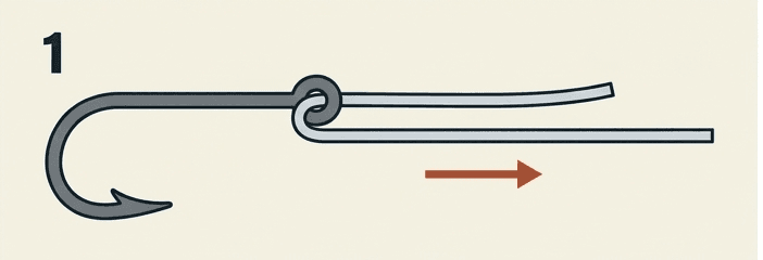 Step 1 of the uni knot