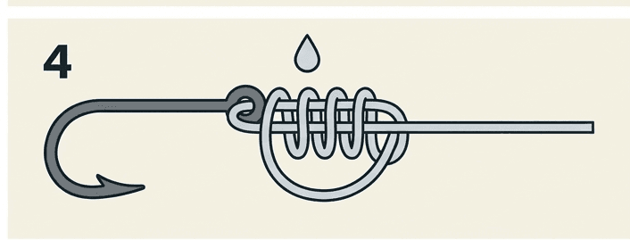 Step 4 of the uni knot